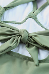 Tie Back Sleeveless Swim Dress and Bottoms Set - kinko