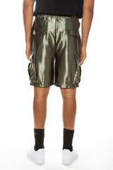 WEIV Men's Full Size Satin Street Cargo Shorts Plus Size - kinko