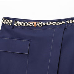 Women's Belt Double Breasted Culottes Short - kinko