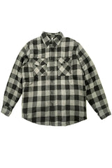 WEIV Men's Full Size Quilted Padded Flannel Shirt Plus Size - kinko
