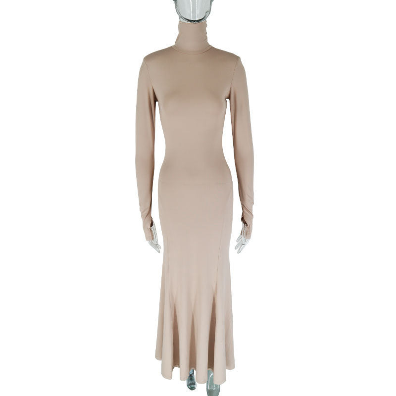 Women's Skinny Hip Skirt Backless Evening Party Dress - kinko