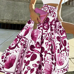 Digital Printed Waist-controlled Retro Skirt Female - kinko