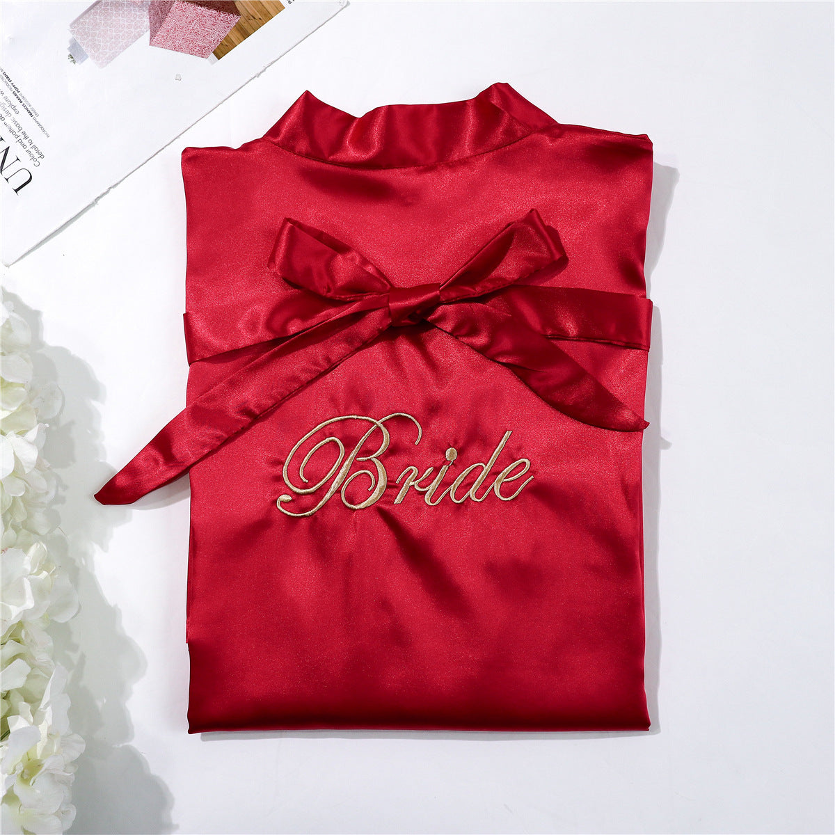 Bridal pajamas simulation silk nightgown - kinko