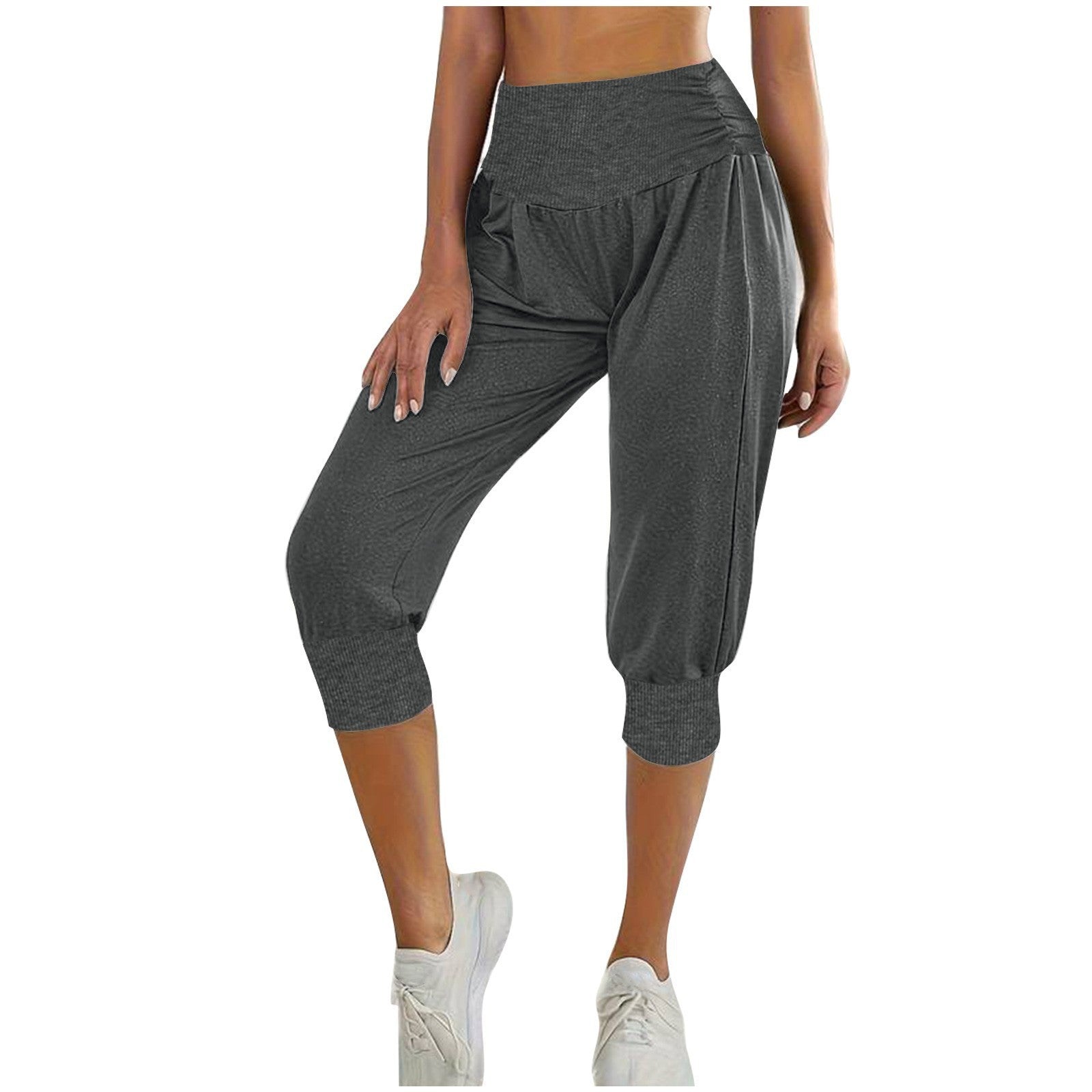 Women's Home Casual Pants High Waist Temperament Ankle-tied Harem Pants - kinko