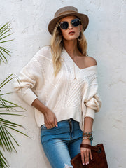 Fall Winter New Lapel Pullover Sweater With Back Straps