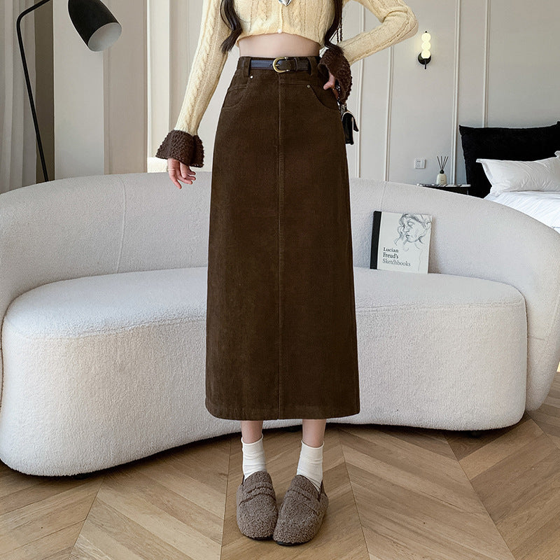 Skirt Retro High Waist A- Line Sheath Straight Skirt - kinko