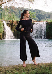 High Waist Irregular Casual Pants Yoga Cropped Pants - kinko