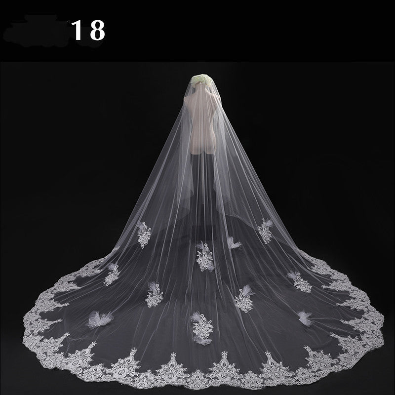 Bride Wedding Master Wedding Veil Long Long Tail - kinko