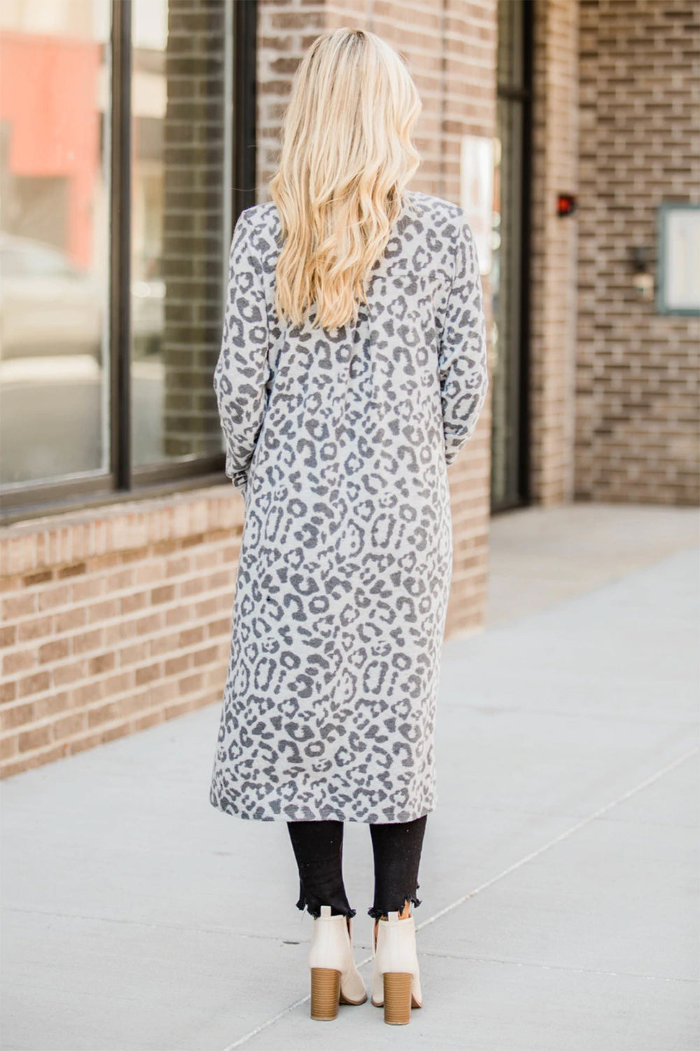 Open Front Leopard Cardigan - kinko