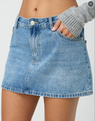 Slim Casual Stretch Washed Denim Skirt Women - kinko