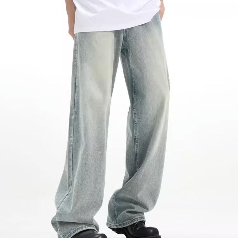 Retro Trousers Loose Casual Blue - kinko