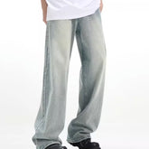 Retro Trousers Loose Casual Blue - kinko