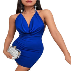 Summer Deep V-neck Dress Temperament Sling Backless Halter Dresses Women's Clothing - kinko