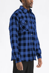 WEIV Men's Full Size Quilted Padded Flannel Shirt Plus Size - kinko