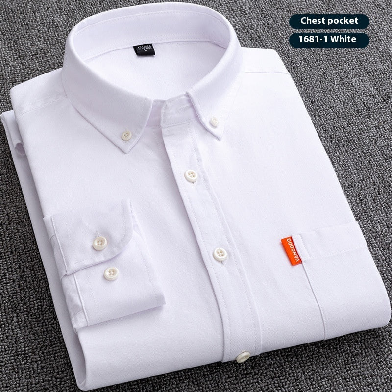 Pure Cotton Washed Oxford Woven Shirts Men - kinko