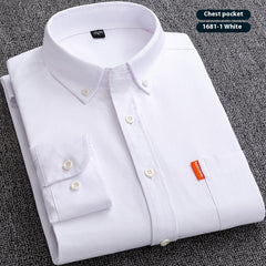 Pure Cotton Washed Oxford Woven Shirts Men - kinko