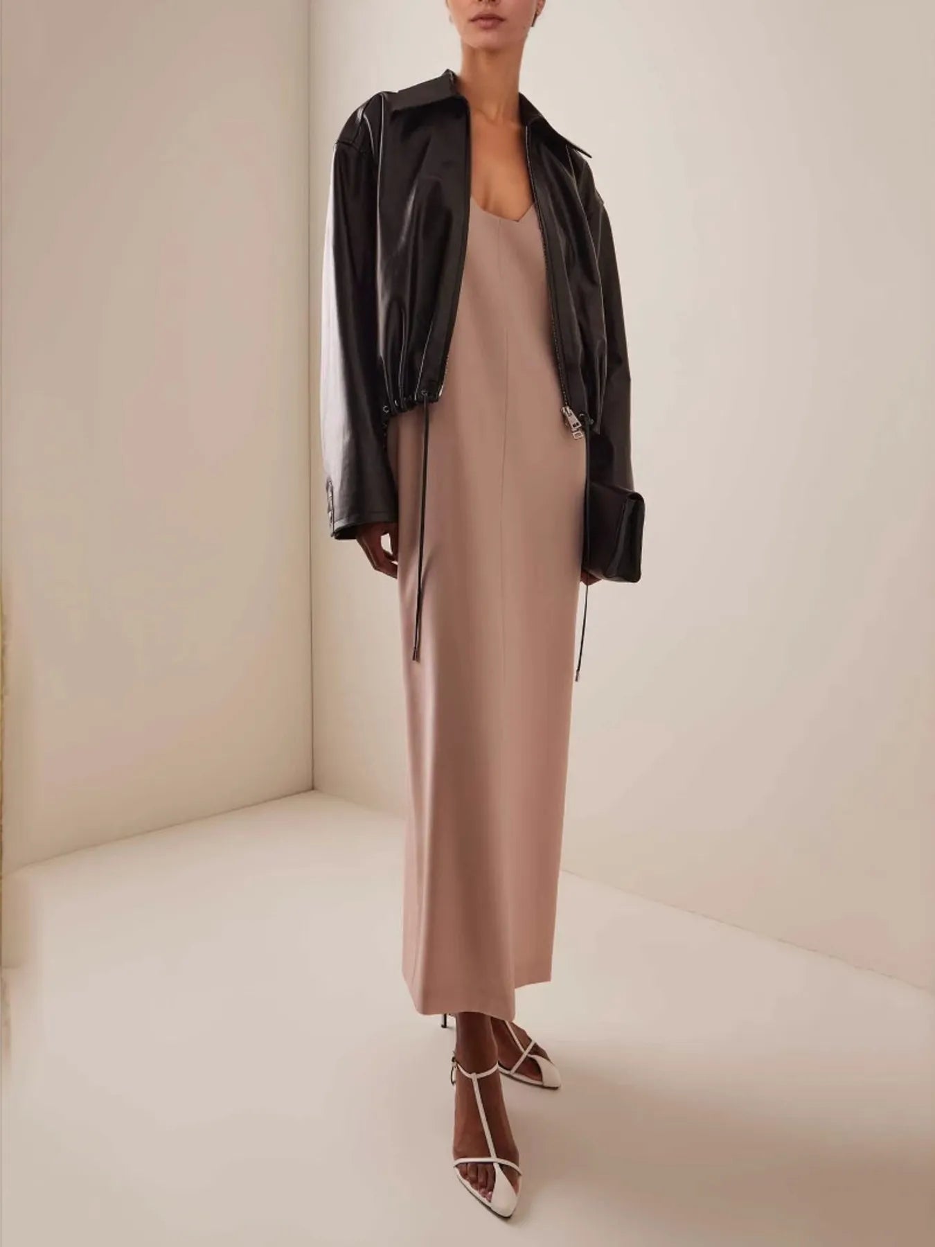 Drawstring Hem Zip Up Jacket - kinko