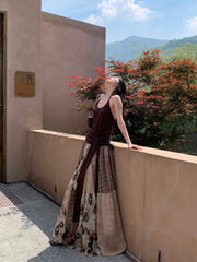 Vintage Printed Chiffon Printed Skirt - kinko