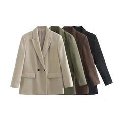 Loose Casual Double Breasted Blazer - kinko