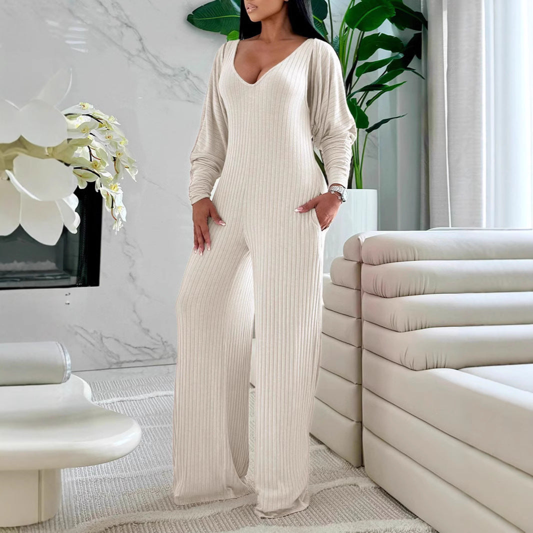 Design Sense Out Casual Slim Fit Sexy And Personalized Fashion Women's Jumpsuit - kinko