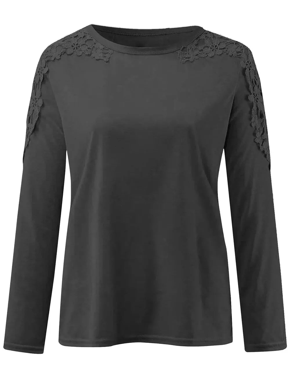 Full Size Cutout Round Neck Long Sleeve T-Shirt - kinko