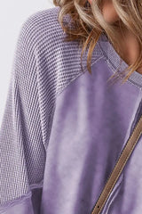 Exposed Seam Long Sleeve Sweatshirt - kinko