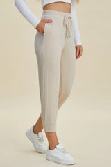 Basic Bae Full Size Air Scuba Drawstring High Waist Cropped Pants - kinko