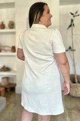 Double Take Full Size Texture Short Sleeve Dress - kinko