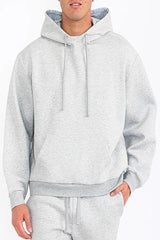 WEIV Men's Oversized Solid Tech Fleece Hoodie - kinko