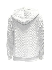 Drawstring Zip Up Hooded Jacket - kinko