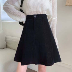 A Line Retro Corduroy For Fall Winter Skirt