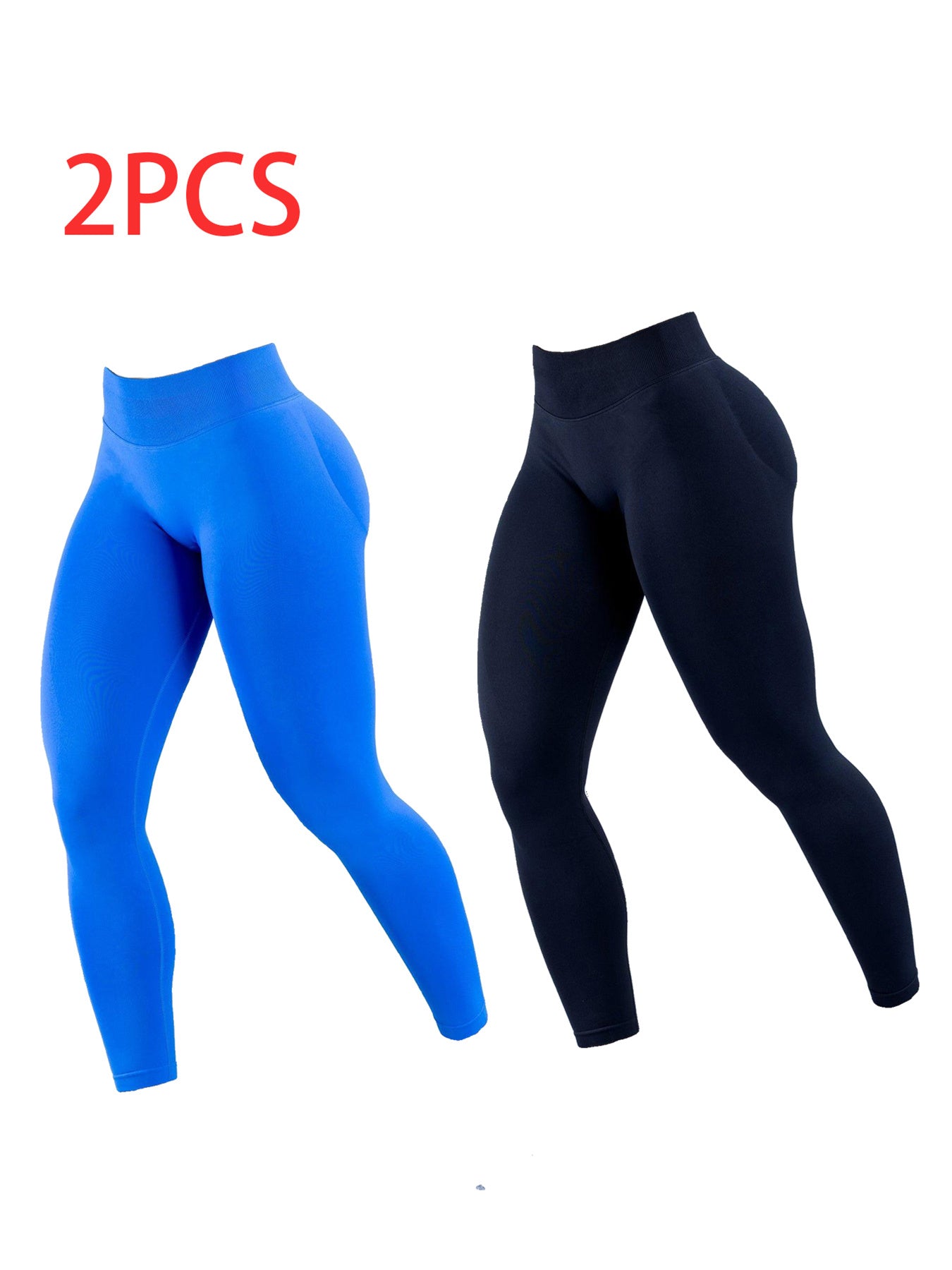 2pack Solid-color Yoga Exercise Leggings - kinko