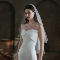 Exquisite Handmade Beaded Bridal Veil - kinko