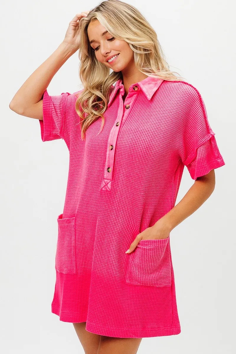 BiBi Dip Dye Mineral Washed Knit Dress - kinko