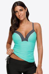 Contrast Sweetheart Neck Swim Cami - kinko