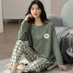 2 Piece Lounge Sets Pajamas Set Women Cute Cartoon Print Sleepwear