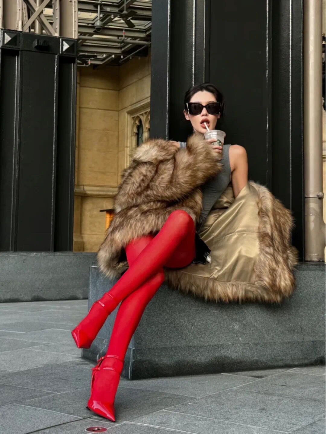 Women's Simple Solid Color Essence Red Silk Stockings - kinko