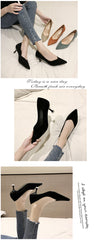 Single Mid-heel Suede Soft-soled High-heeled Shoes