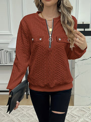 Short Women's Clothing With Zipper Sweater Long Sleeve - kinko