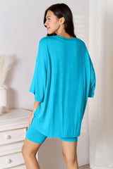 Basic Bae Full Size Soft Rayon Three-Quarter Sleeve Top and Shorts Set - kinko