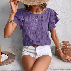 Fashion New Ruffle Sleeve Casual Top For Women - kinko