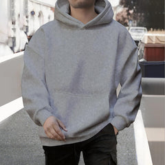 Fall Winter Men Loose Hooded Sweater Sports And Leisure Fleece-lined