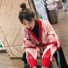 Sweater Jacket Women's Knitted Tops For Fall/Winter Loose Wear