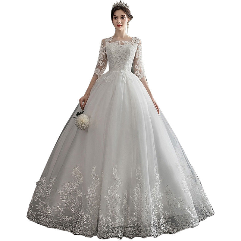 One-shoulder Dream Slim Sleeve Lace Bride - kinko