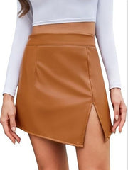Fashion Asymmetric Slit Skirt - kinko