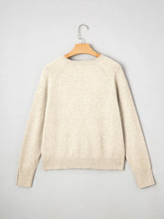 Crew Neck Long Sleeve Sweater - kinko