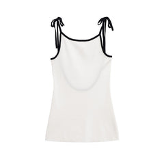 Female Fashion Color Contrast Bowknot Dress - kinko