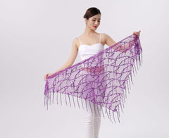 Belly Dance Sequins Tassel Triangle Waist Scarf - kinko