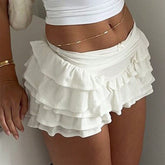 Bohemian Vacation Style Ruffled High Waist Skirt Skirt - kinko