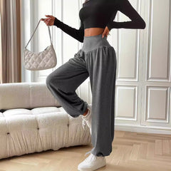 Women's Solid Color Breathable And Hanging Sports Pants - kinko